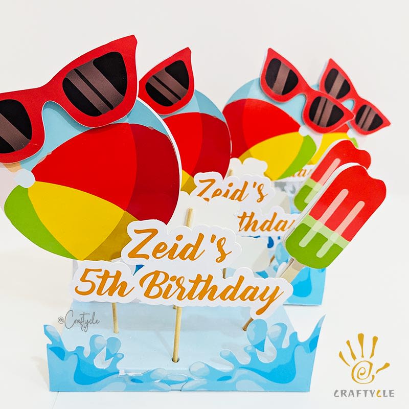 Splash Pool Kids Party Craft Decor Centerpiece