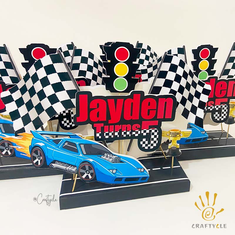 Race Car Kids Party Craft Decor Centerpiece