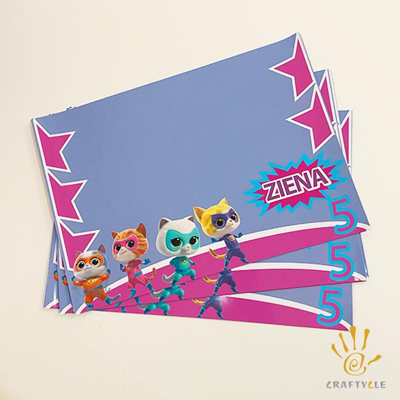 Super Kitties Placemat Print Party Decorations