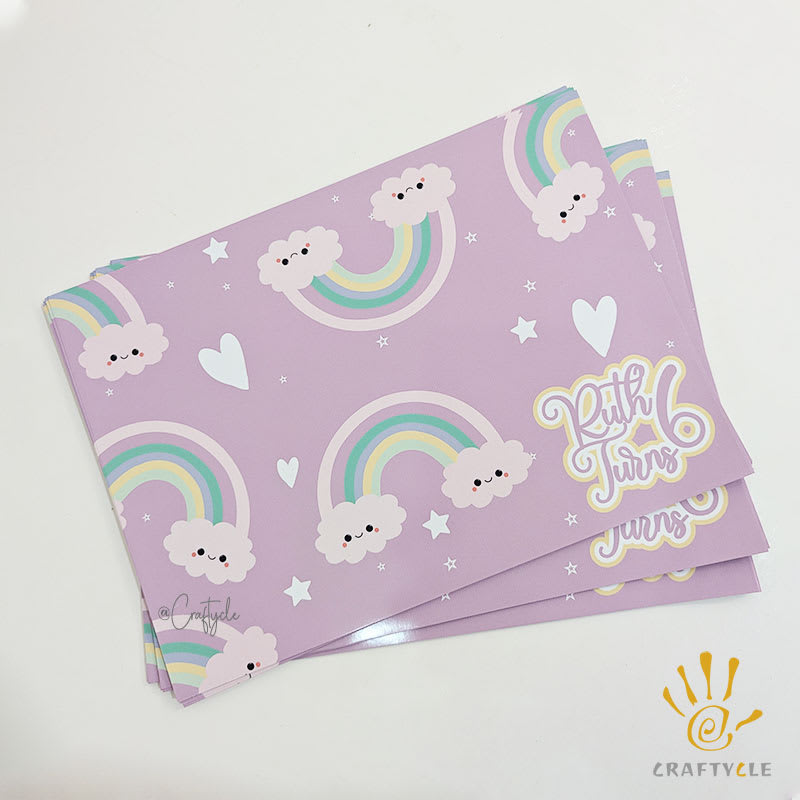 Rainbow Pastel Placemat Print Party Decorations