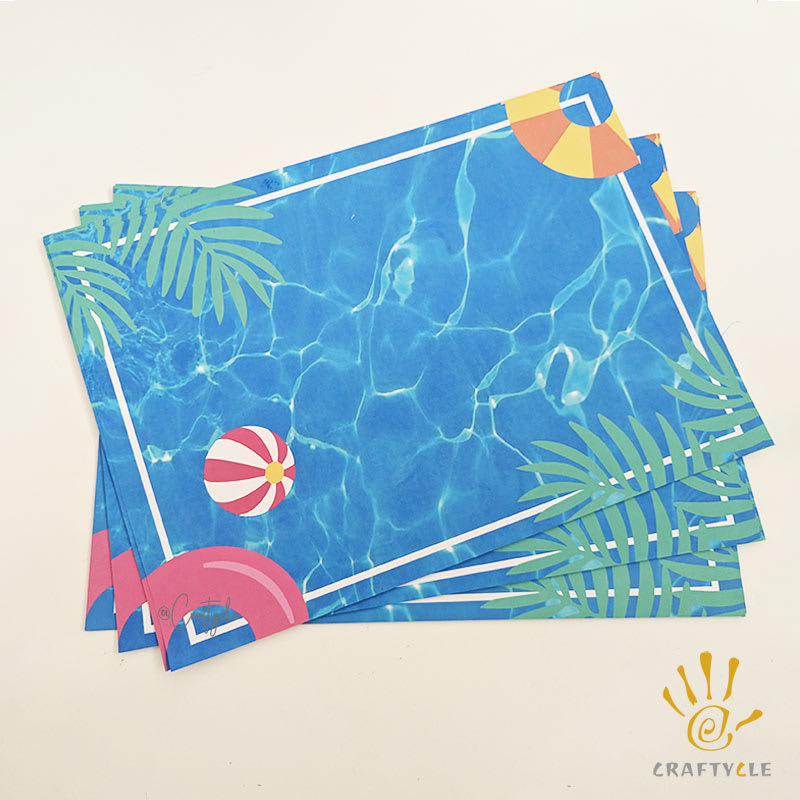 Pool Splash Placemat Print Party Decorations