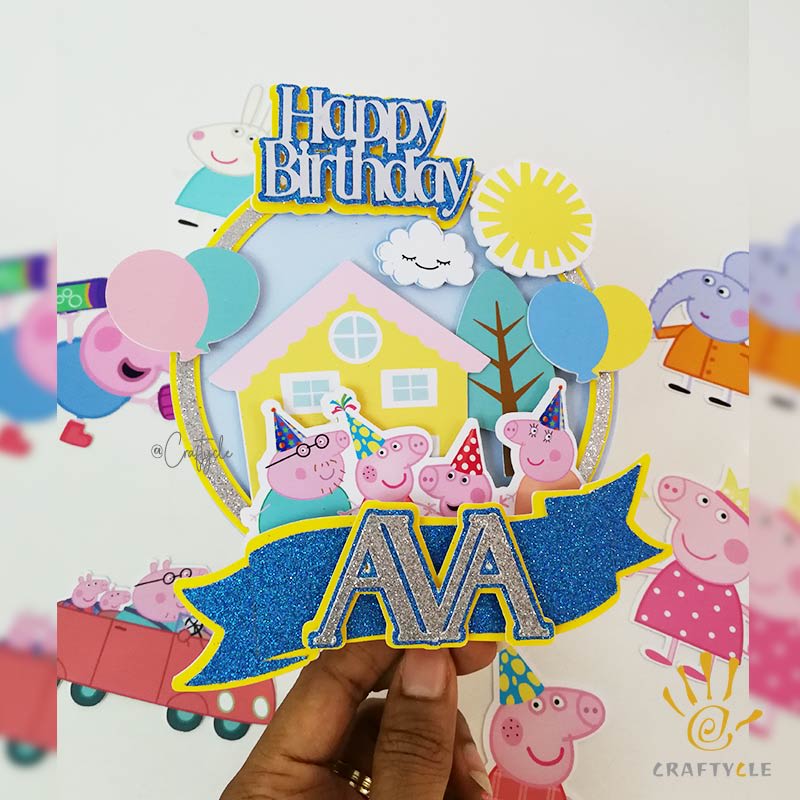 Peppa Pig Birthday Layer Pop Up Shaker Cake Topper