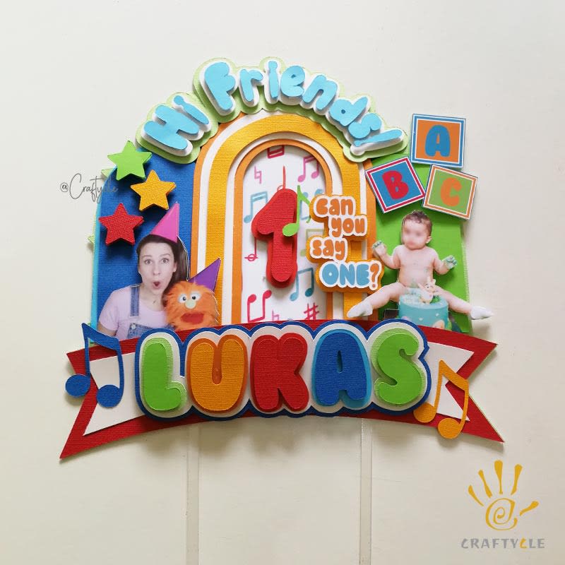 Ms Rachel Birthday Layer Pop Up Shaker Cake Topper