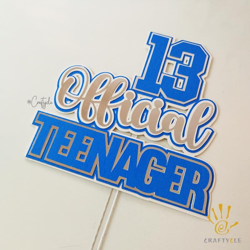 13 Official Teenager Birthday Layer Pop Up Shaker Cake Topper - Image 2