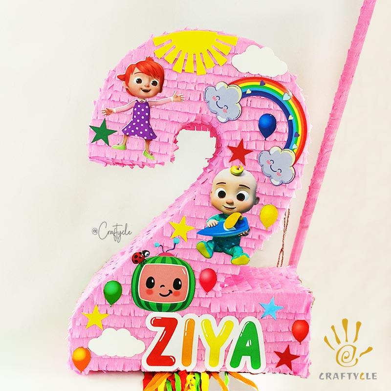 Age 2 Cocomelon Kids Party Pinata Activity Game Candy Decorations - Image 2