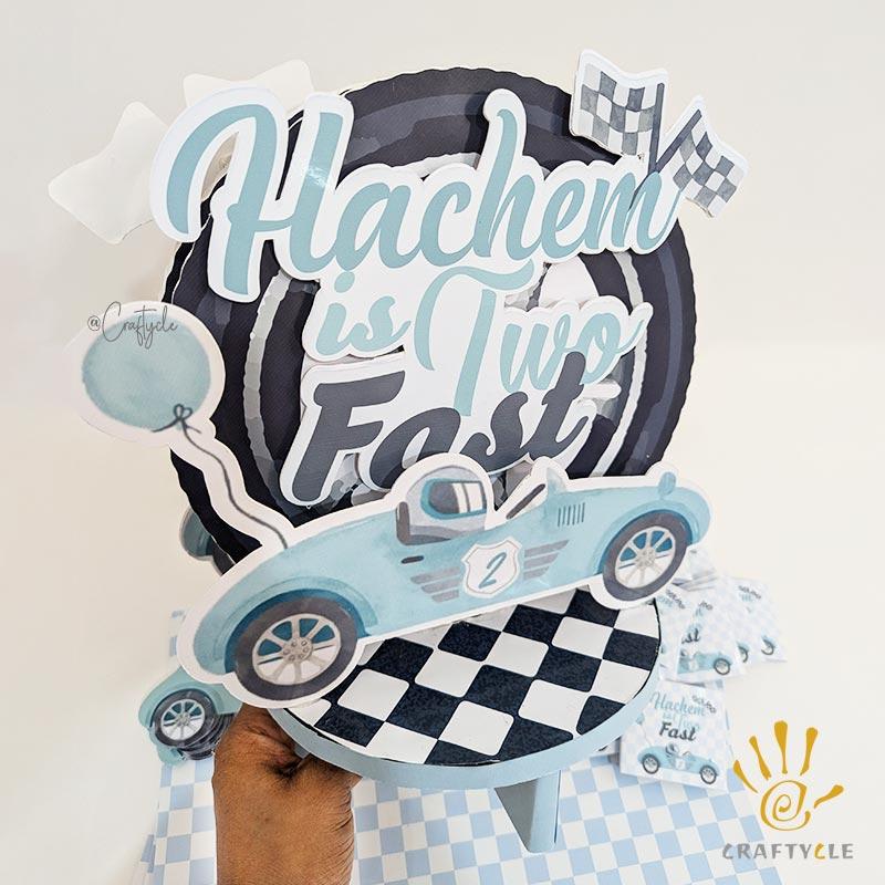 Watercolour Race Car Kids Party Craft Decor Centerpiece - Image 3