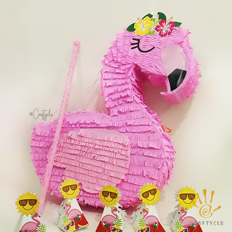 Flamingo Hawaii Tropical Kids Party Pinata Activity Game Candy Decorations