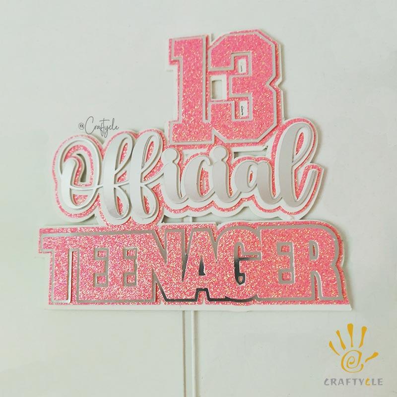 13 Official Teenager Birthday Layer Pop Up Shaker Cake Topper