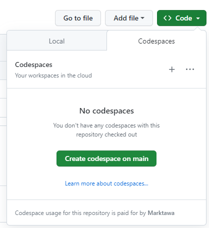 Create codespace