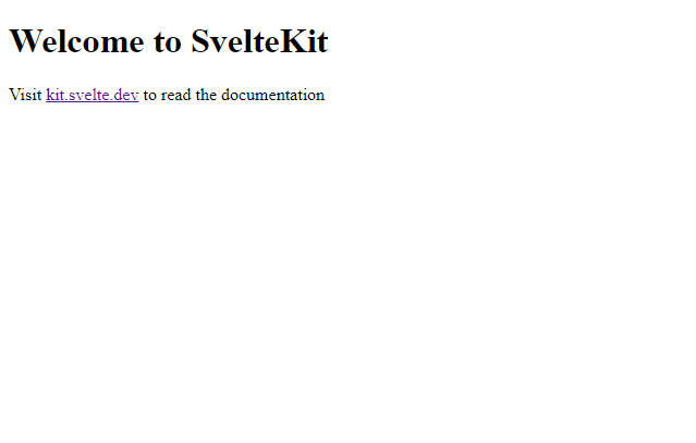 Sveltekit Default Home page