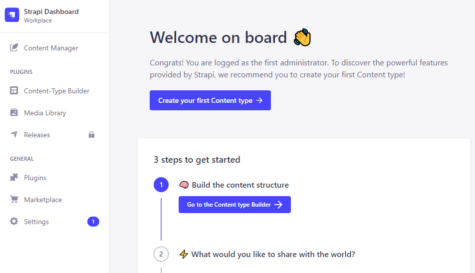 Strapi Admin Dashboard