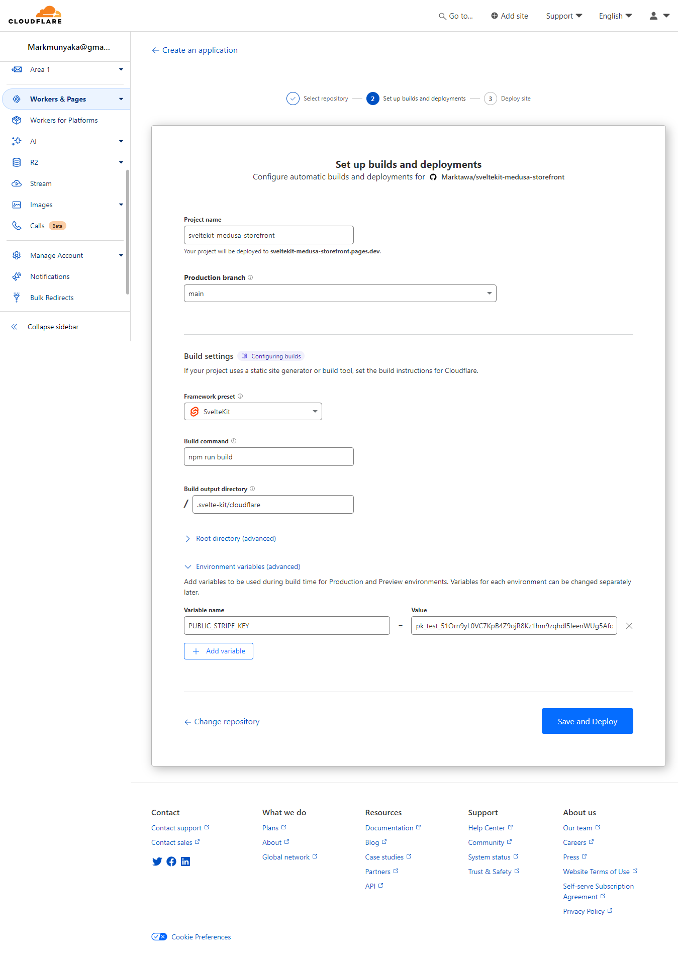 Cloudflare Storefront Build Config