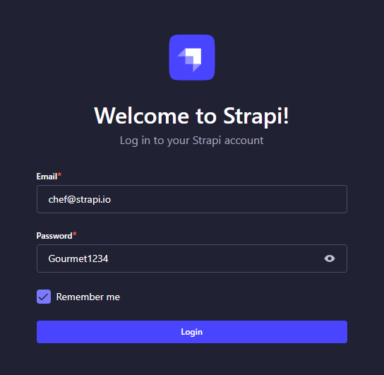 Strapi Admin Login