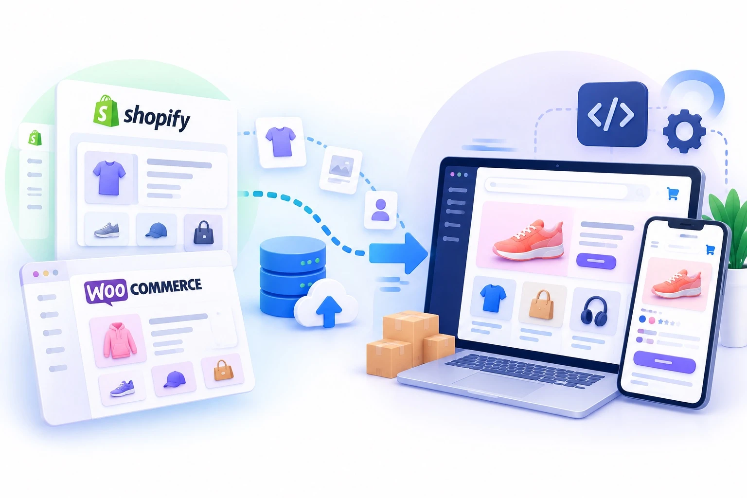 Migration from Shopify/WooCommerce to Custom Apps