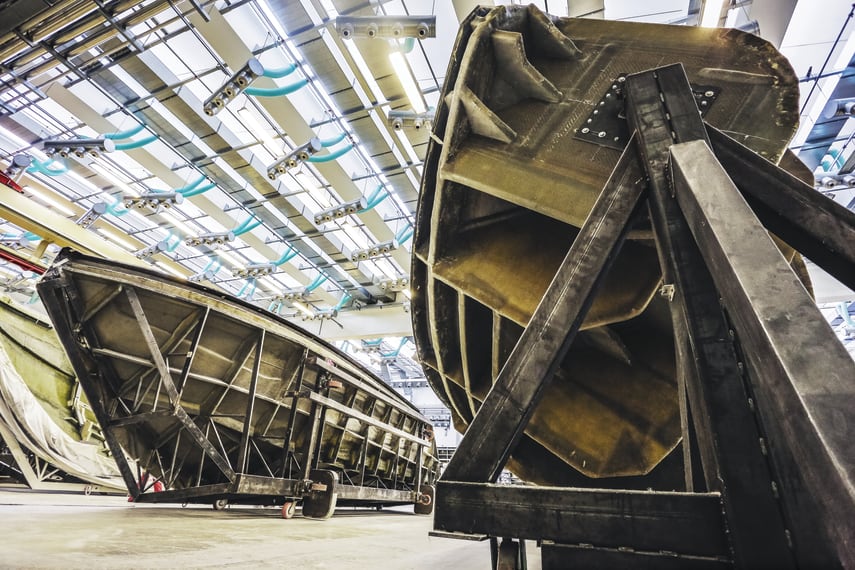 Foto dei processi produttivi e degli stabilimenti Cranchi Yachts