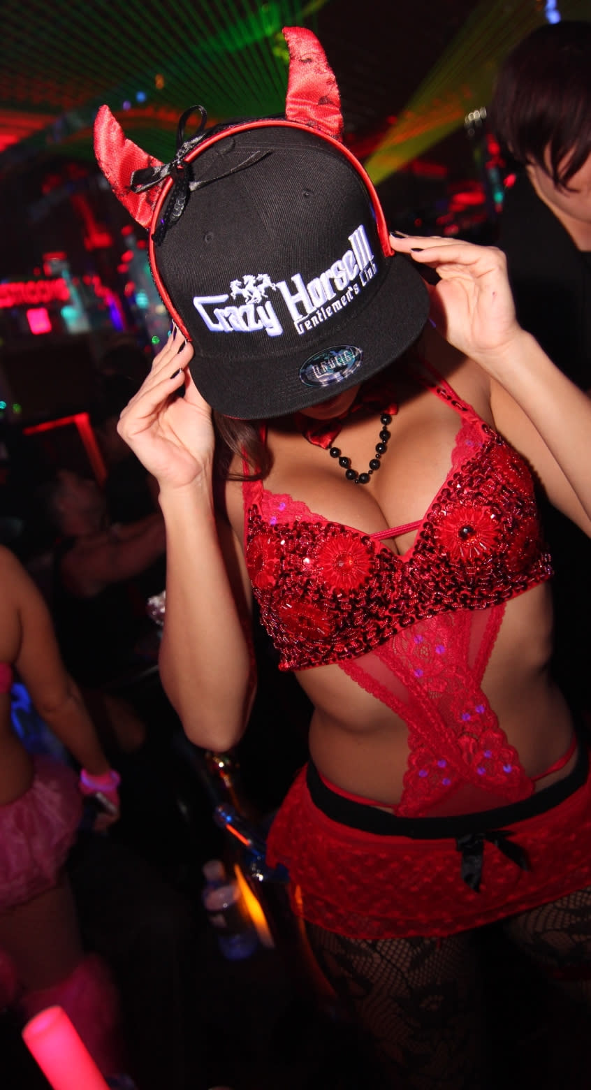 Sexy entertainer dressed up for Halloween at Crazy Horse 3 Gentlemen's Club