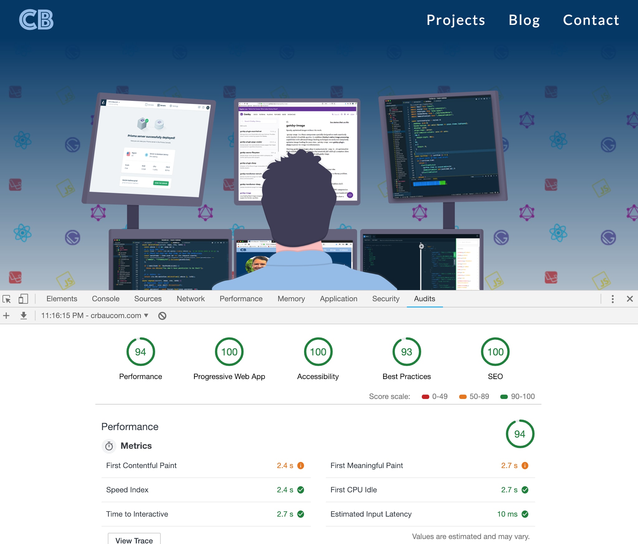 Good grades with Gatsby.js