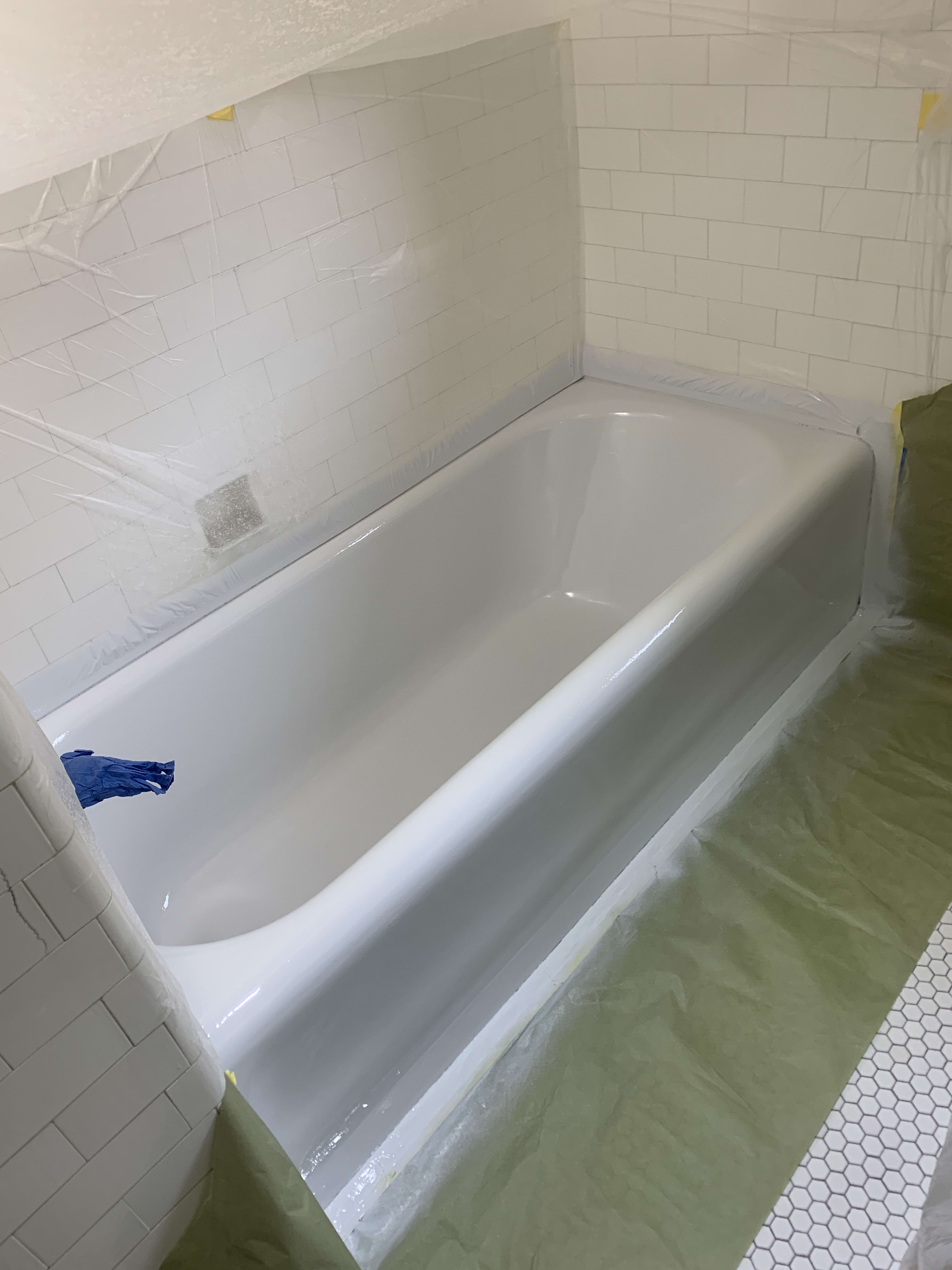 Clean white tub after refinishing