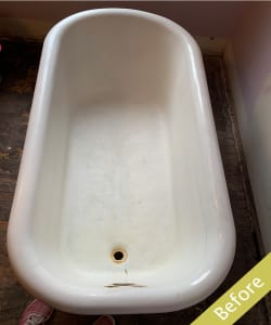 Bathtub before thermoglazing