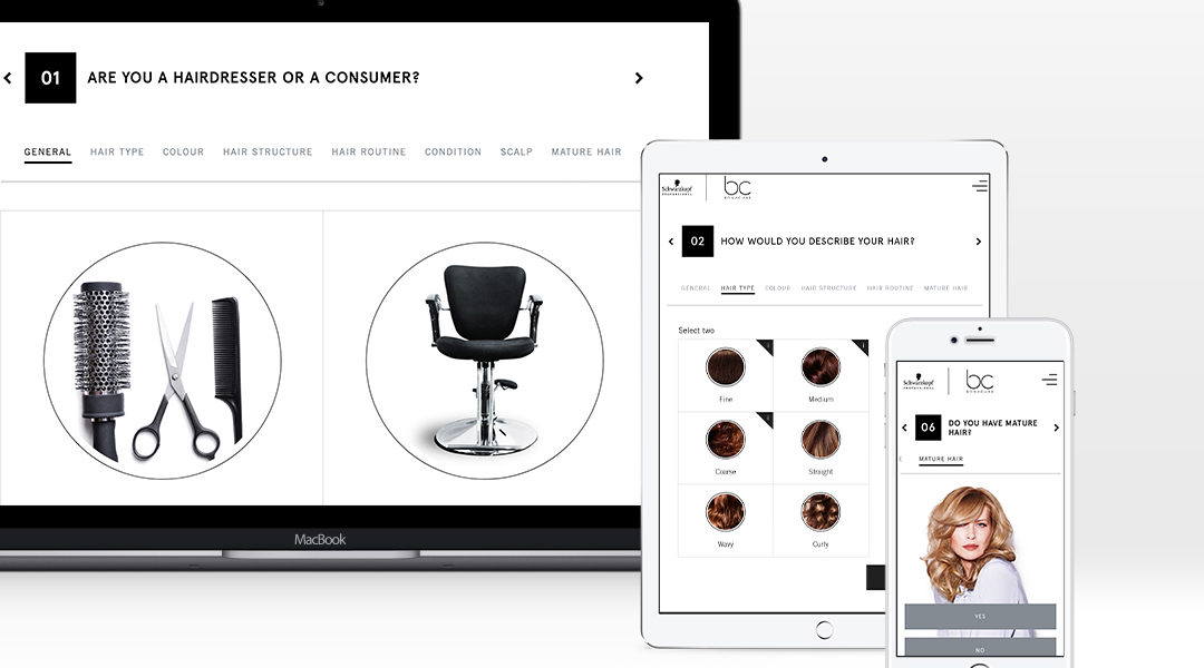 Hair Expert Product Advisor developed for Website and mobile application