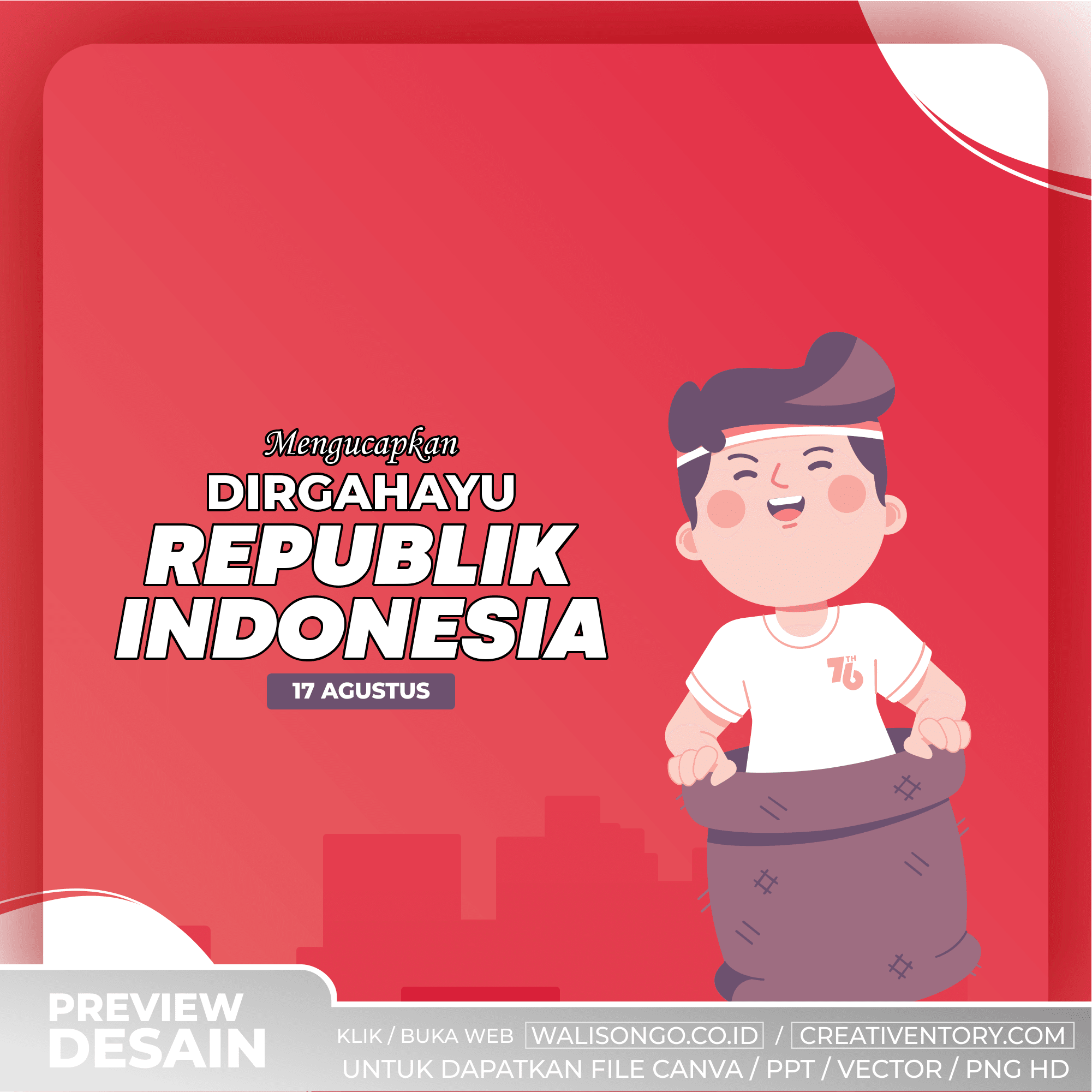 Background HUT  RI  76 Tahun 2022 untuk Desain Ucapan  Story