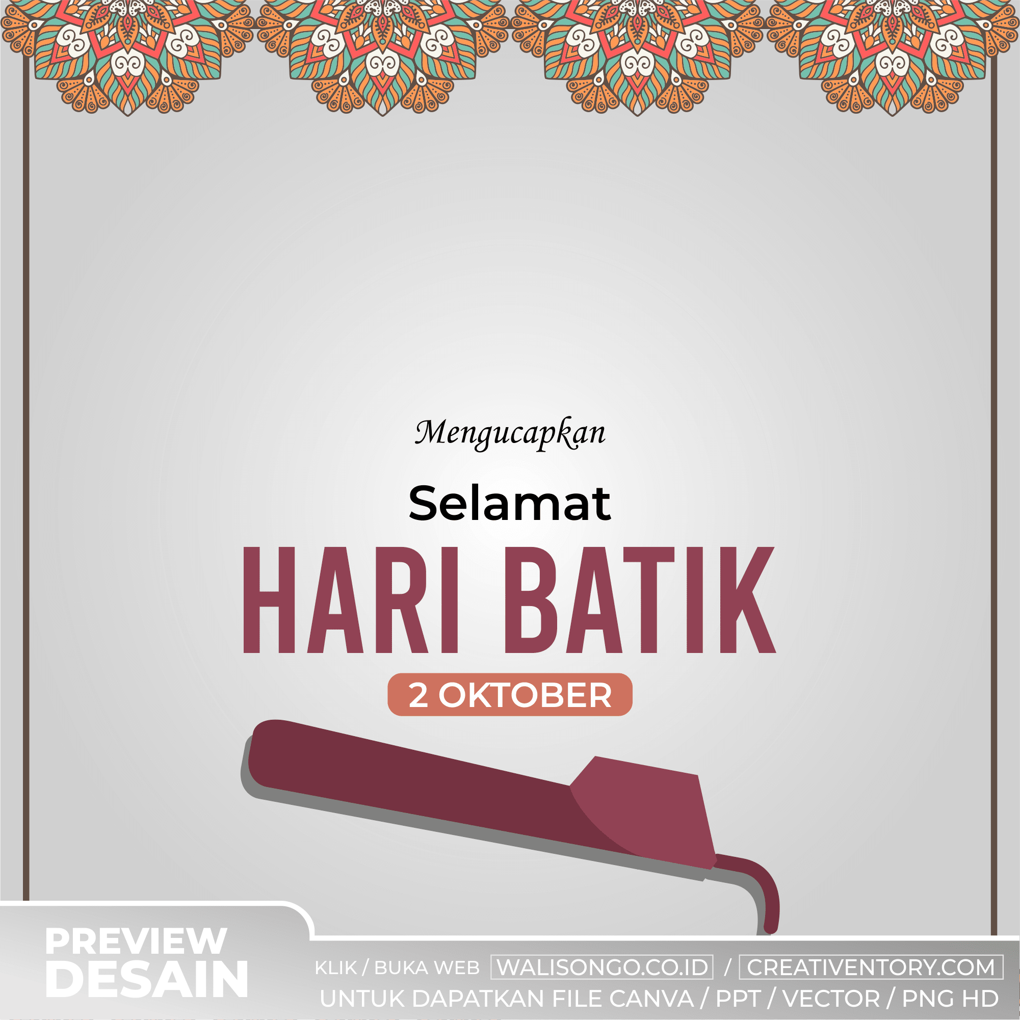Background Hari Batik Nasional Canting