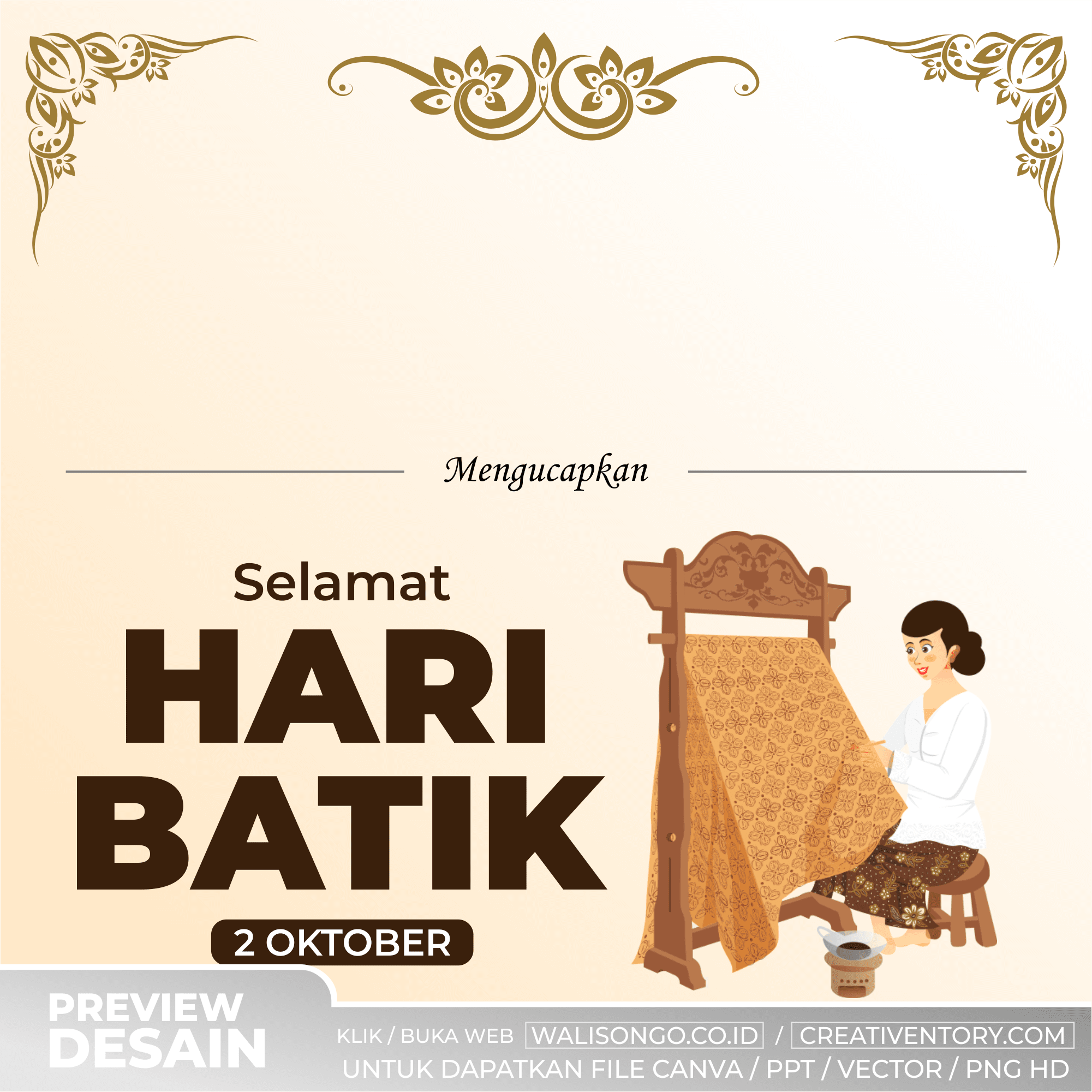 Desain Ucapan Hari Batik Nasional Simple
