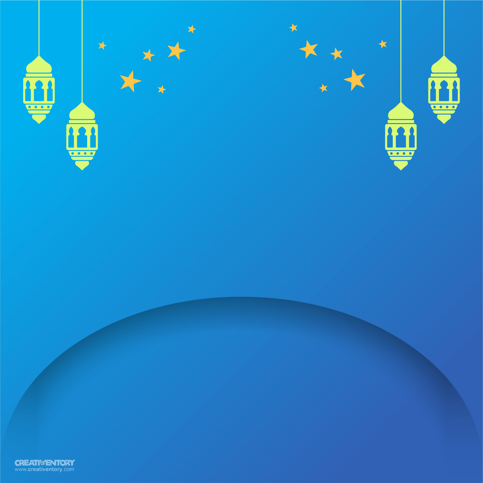 Background Maulid Nabi Biru Moderen
