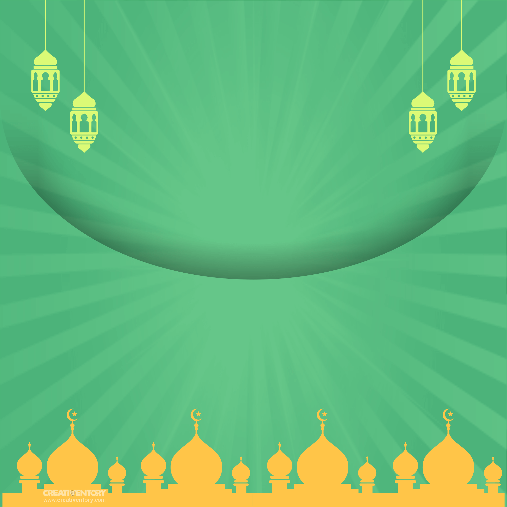 Kartu Ucapan Maulid Nabi Hijau