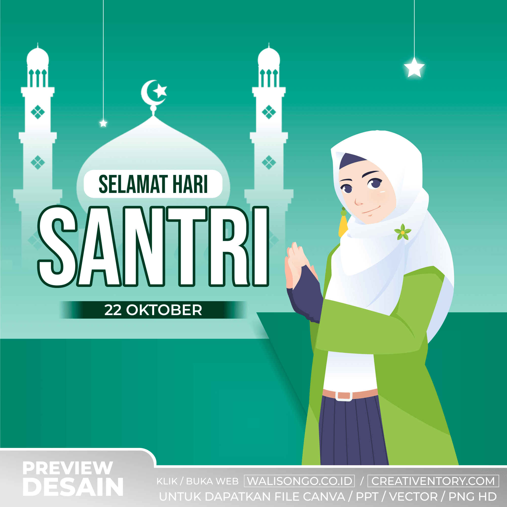 Desain Ucapan Hari Santri Perempuan