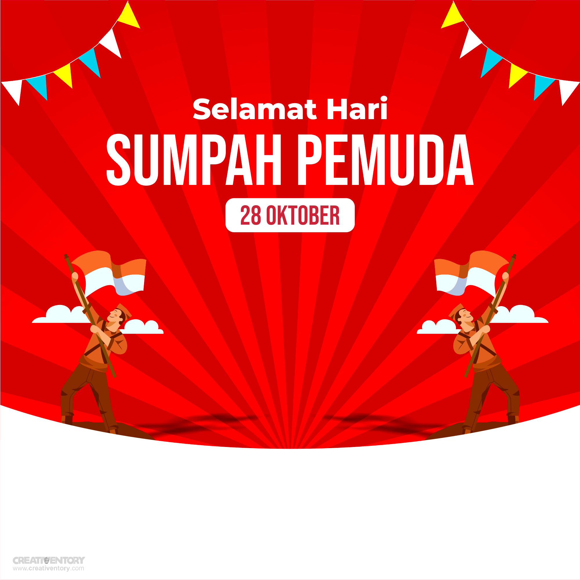 Desain Background Sumpah Pemuda untuk Ucapan