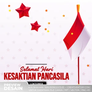 Desain Hari Kesaktian Pancasila Bendera Indonesia