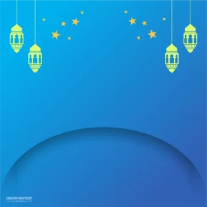 Background Maulid Nabi Biru Moderen