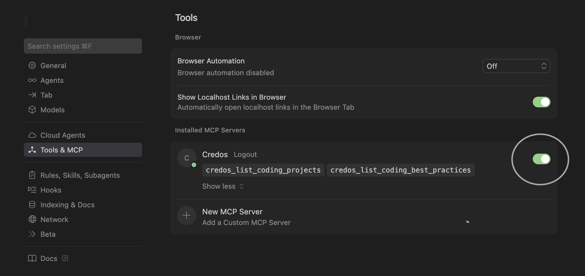 Cursor MCP server example