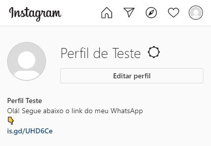 Link do WhatsApp na bio do Instagram