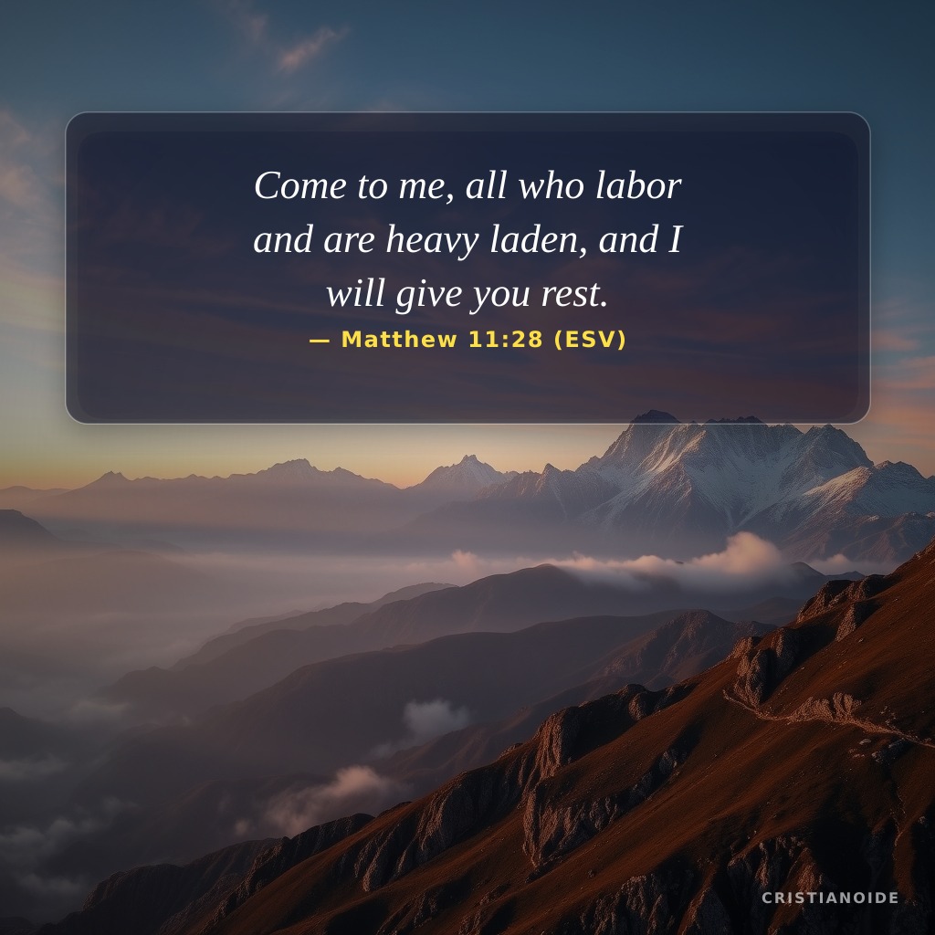 Come to me, all who labor and are heavy laden, and I will give you rest.