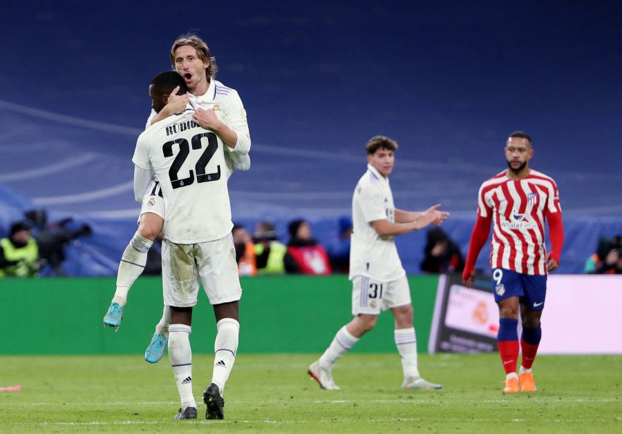 Real Madrid menang 3-1 atas Atletico Madrid di perempatfinal Copa del Rey 2022-2023.