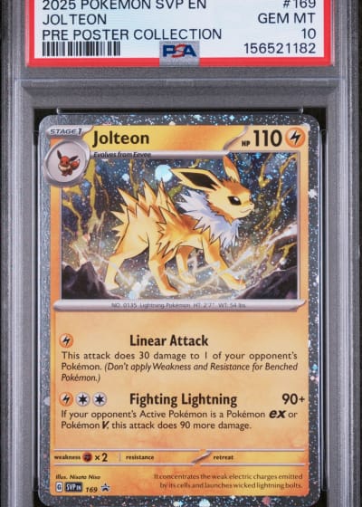 169 JOLTEON PRISMATIC EVOLUTIONS POSTER COLLECTION GEM MINT 10