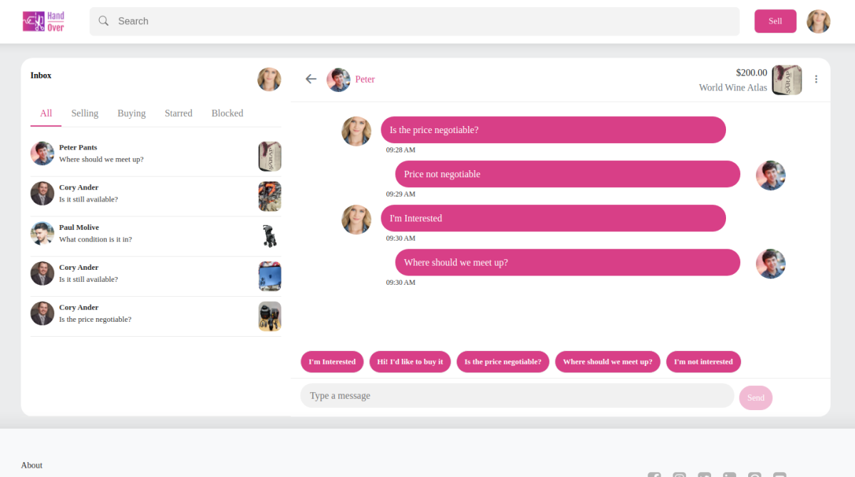 In-App Chat Inbox interface 4