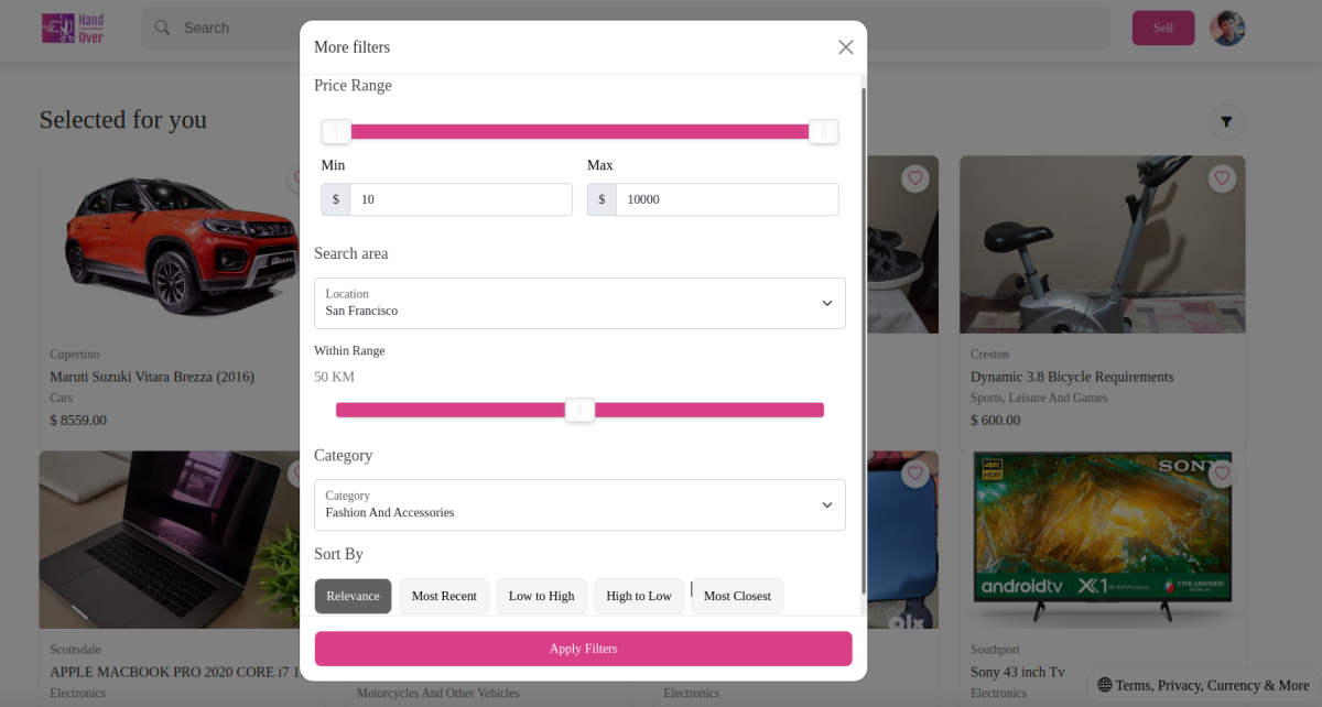 Advanced Search Interface interface 7