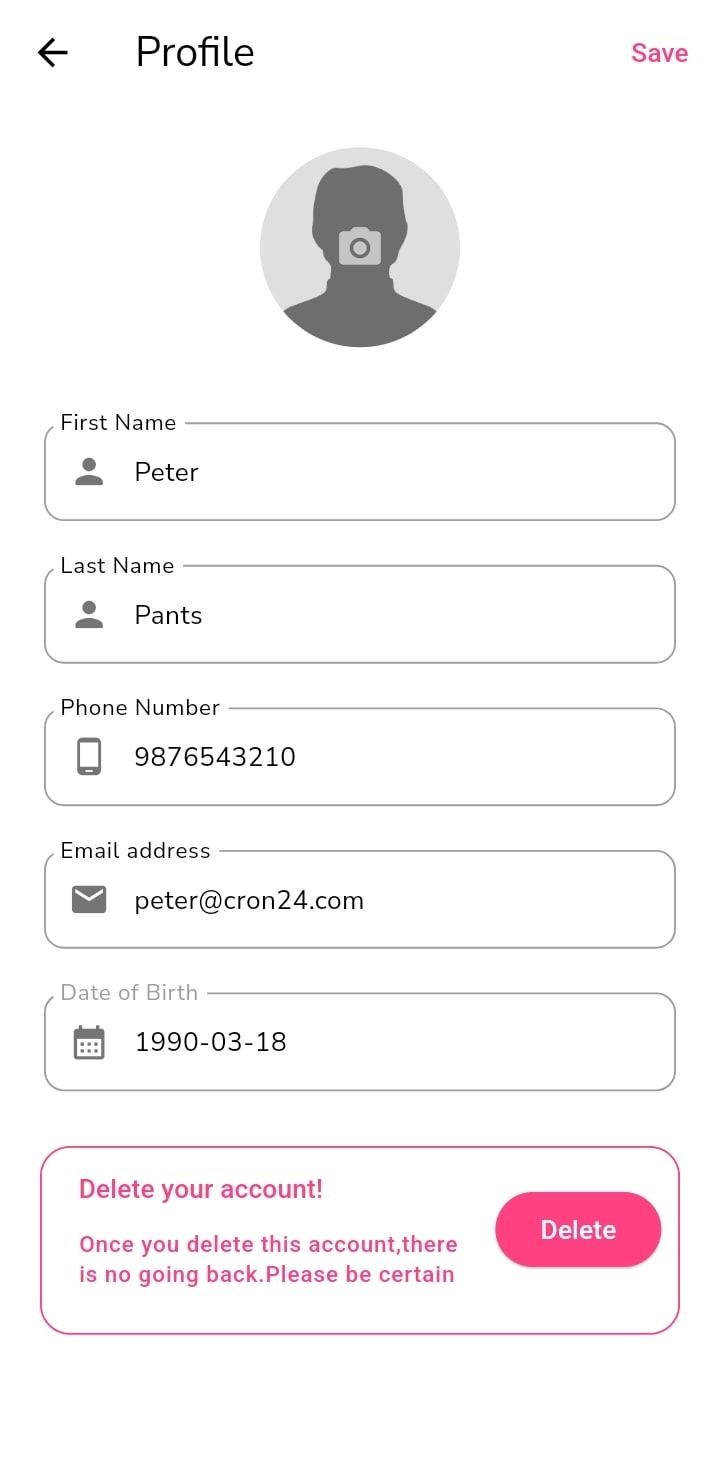 Edit Profile interface 5