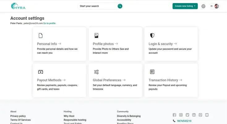 Account Settings interface 6