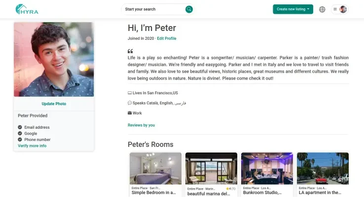 Profile, Reviews & Ratings interface 3