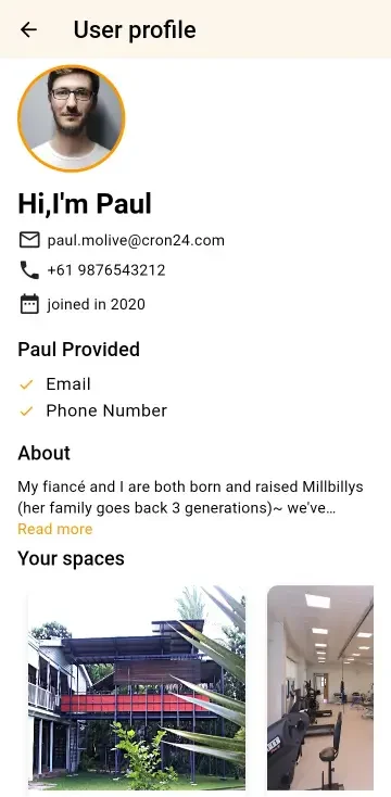 User Profile interface 3