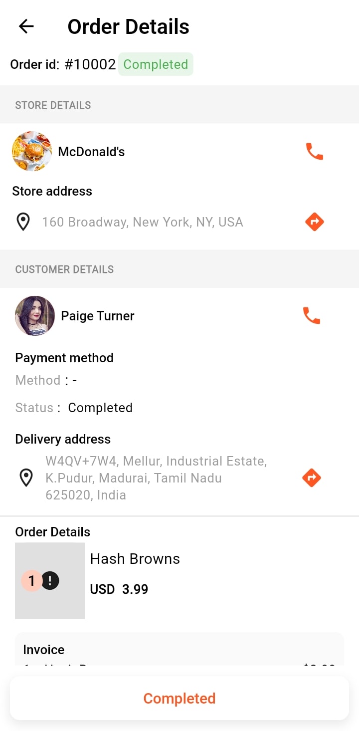 Order Tracking interface 5