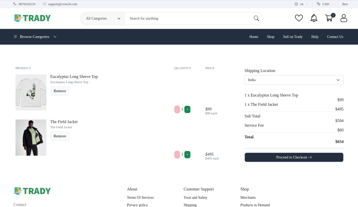 Shopping Cart System interface 4