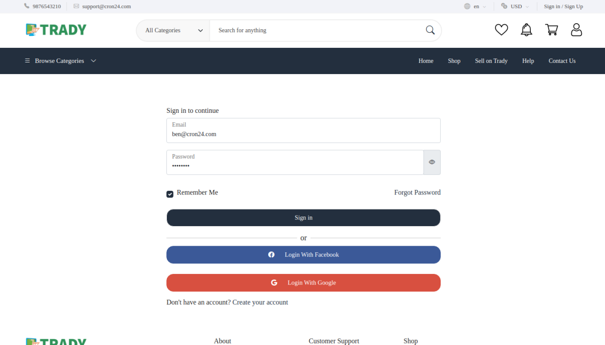 User Login & Authentication interface 2