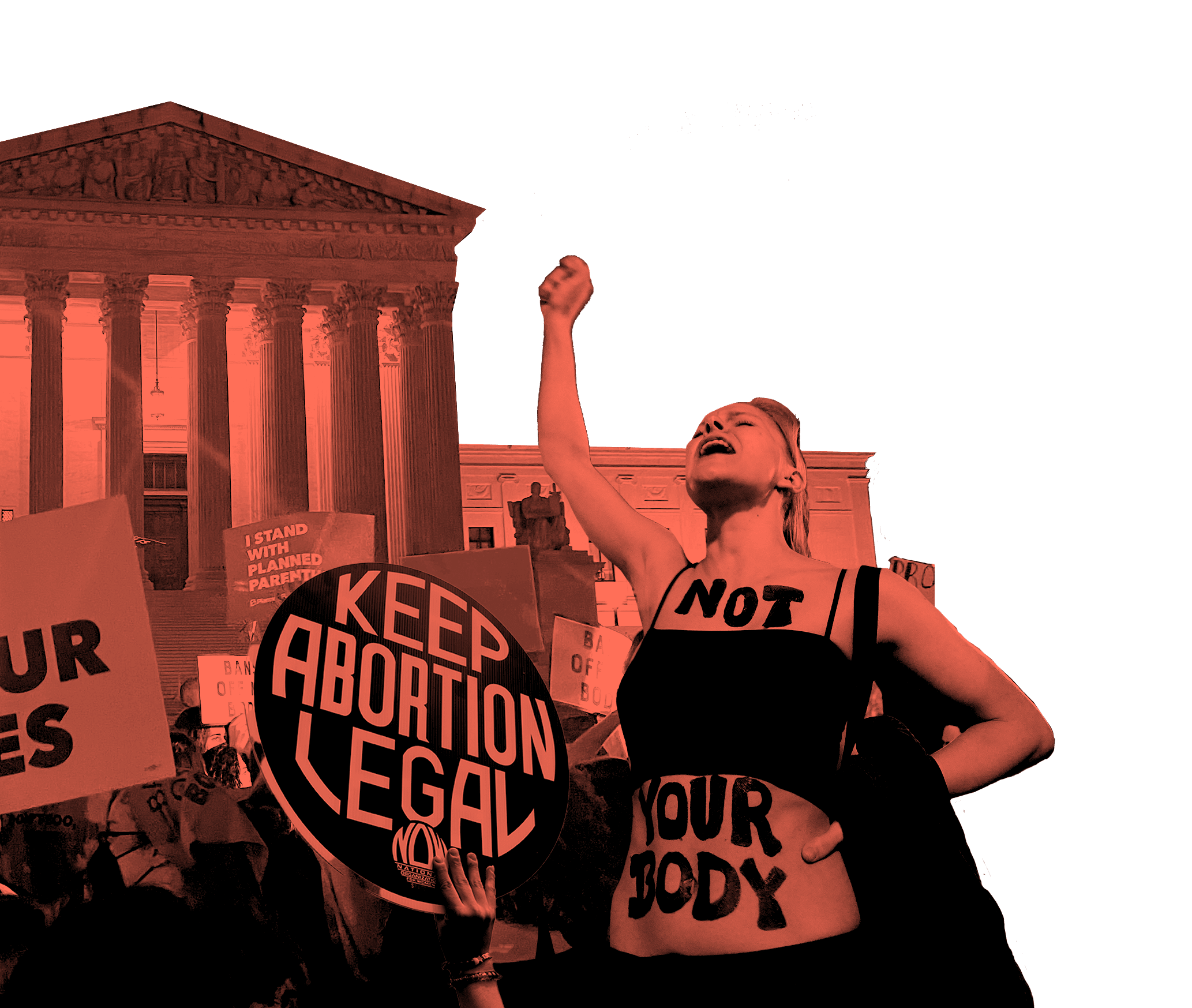 Protesters in front of the Supreme Court.