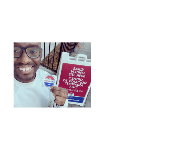 Voter taking a selfie with their