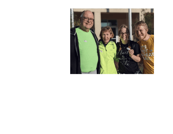 A family of voters taking a selfie with their